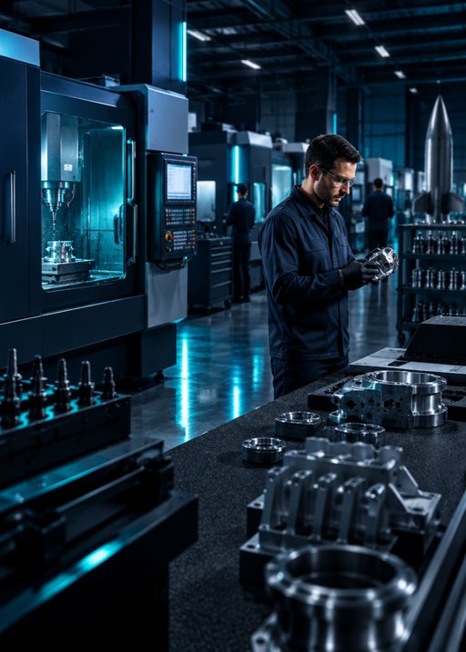 Machinist in a defense manufacturing shop