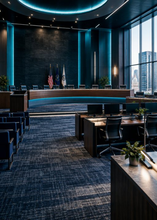 Council chambers in a municipal building